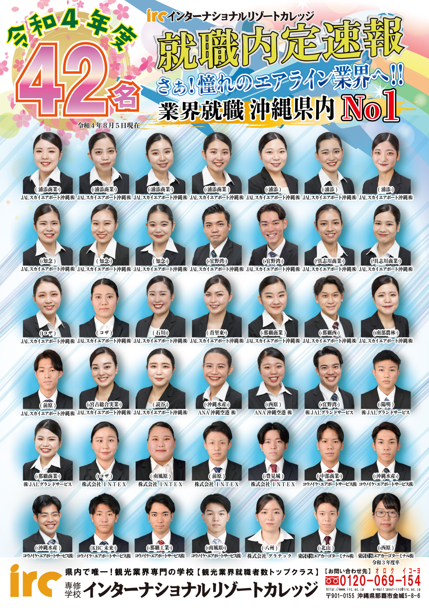 ircキャビンアテンダント・グランドスタッフ内定情報 | KBC学園グループ